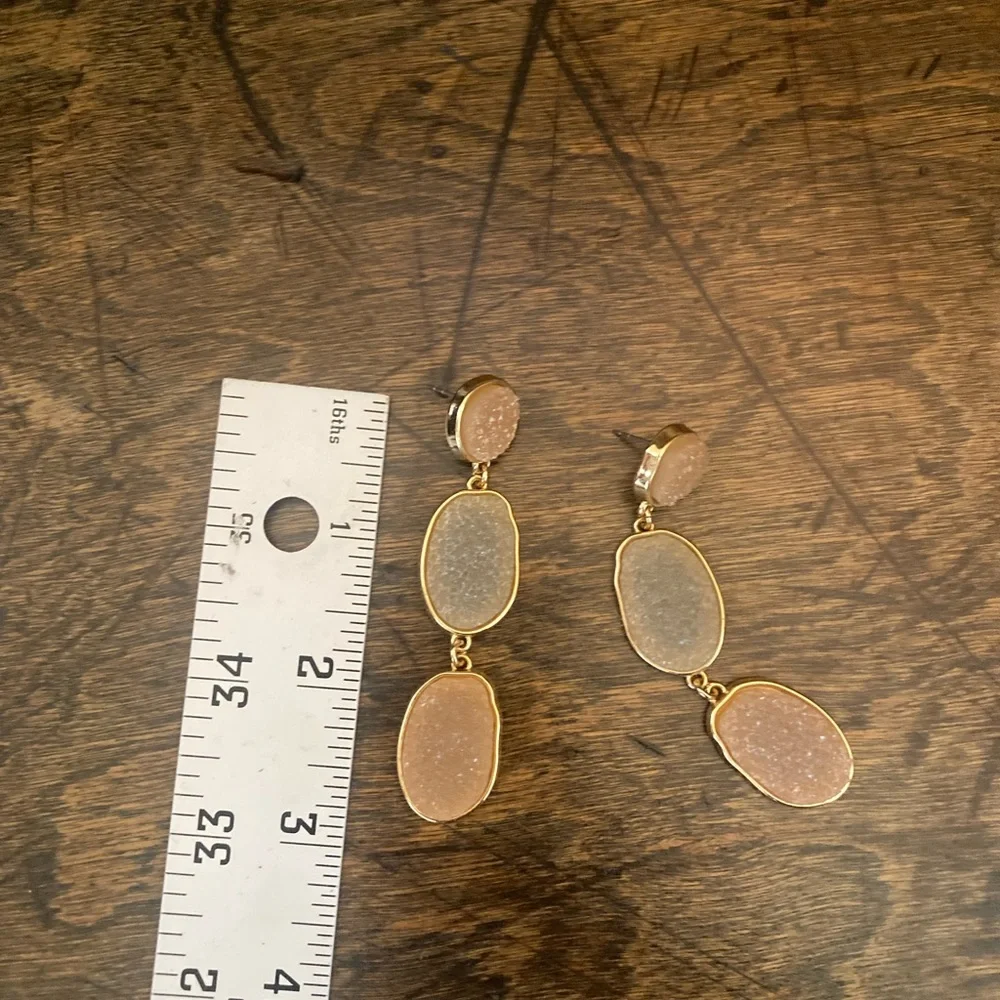 Elegant Gold‎ and Cream Dangle Earrings